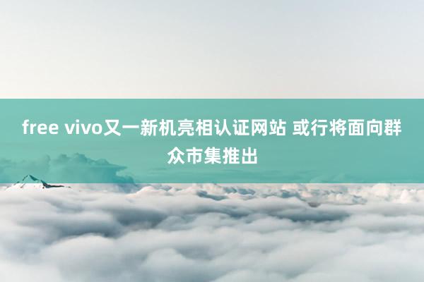 free vivo又一新机亮相认证网站 或行将面向群众市集推出