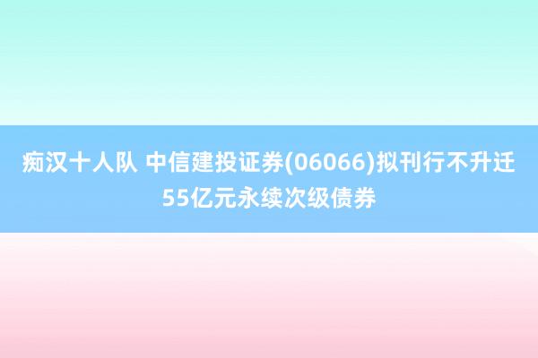 痴汉十人队 中信建投证券(06066)拟刊行不升迁55亿元永续次级债券