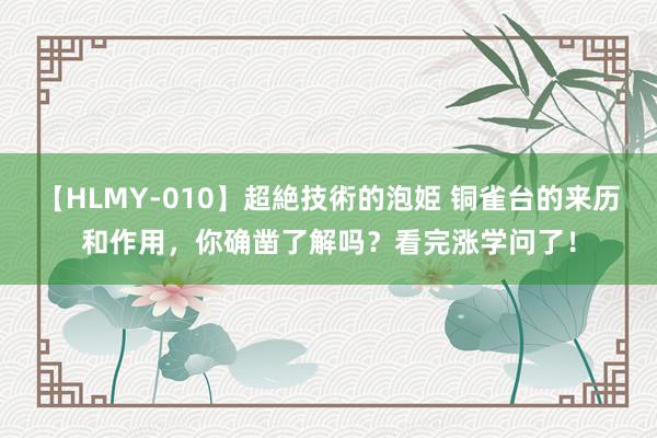 【HLMY-010】超絶技術的泡姫 铜雀台的来历和作用，你确凿了解吗？看完涨学问了！