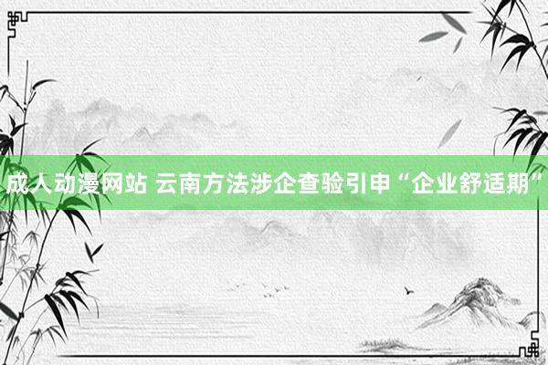 成人动漫网站 云南方法涉企查验引申“企业舒适期”