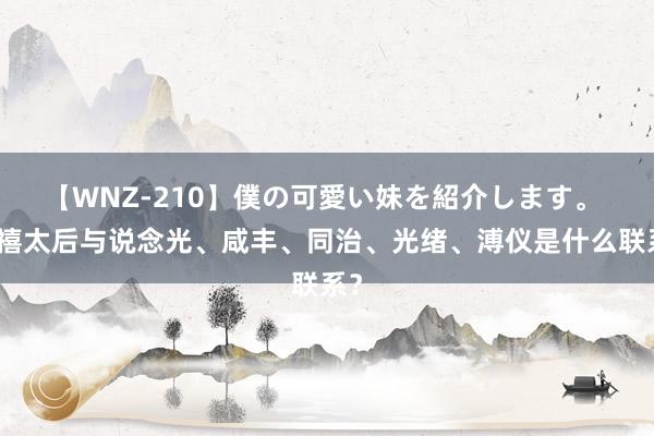 【WNZ-210】僕の可愛い妹を紹介します。 慈禧太后与说念光、咸丰、同治、光绪、溥仪是什么联系？